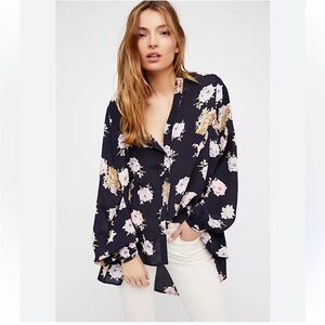 Free People Julia Printed Blouse Size: XS